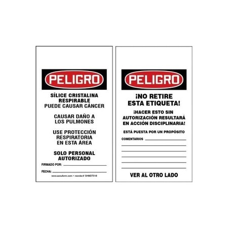 Accuform Danger, HS-Laminate, 3-1/4 in Width, 0.3 in Height, , 25 PK SHMDT018CTP